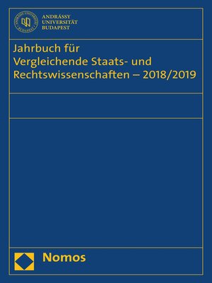 cover image of Jahrbuch für Vergleichende Staats- und Rechtswissenschaften--2018/2019
